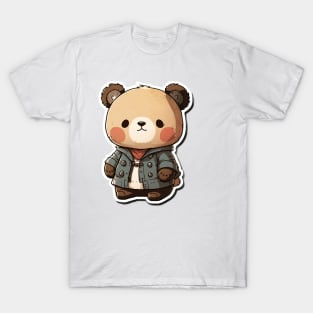 Cute Panda Bear Cartoon Adventurer Adorable Kawaii Animal T-Shirt